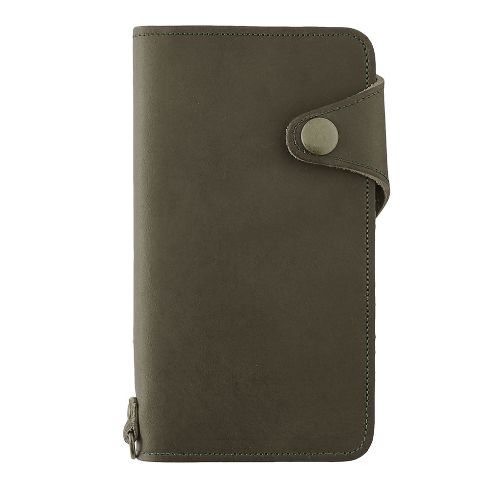 Genuine leather Italian leather card storage notebook-style case (with belt)