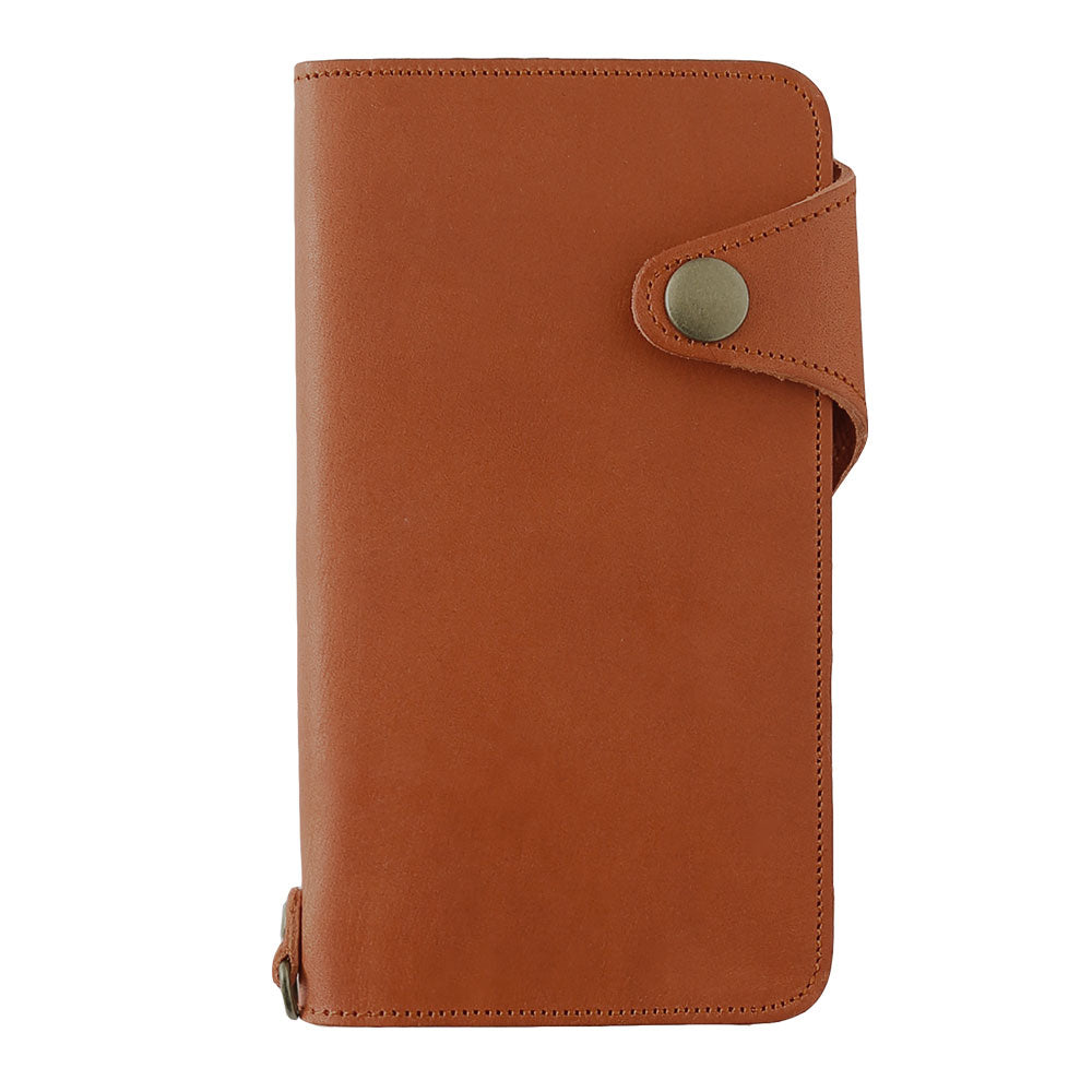 Genuine leather Italian leather card storage notebook-style case (with belt)
