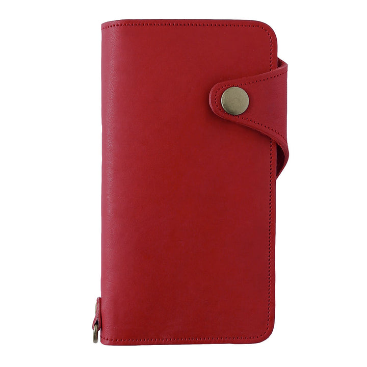 Genuine leather Italian leather card storage notebook-style case (with belt)