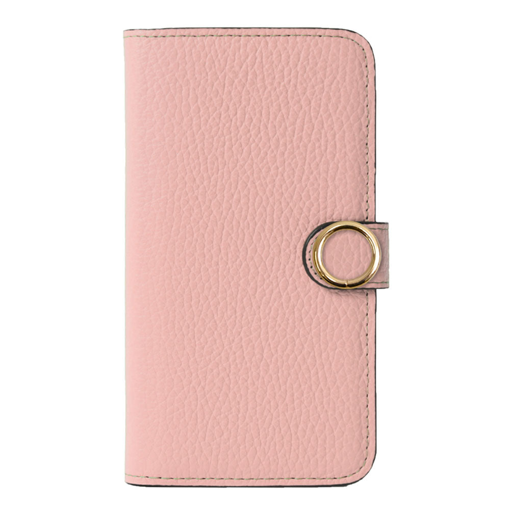 Genuine leather 32 colors Italian shrink leather card storage gold ring notebook-style case (with belt)