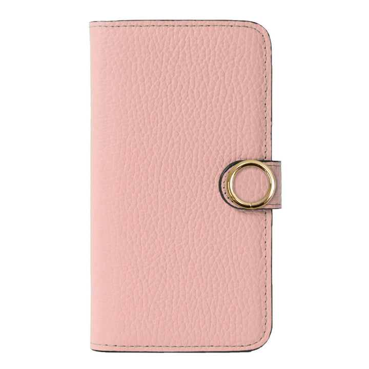 Genuine leather 32 colors Italian shrink leather card storage gold ring notebook-style case (with belt)