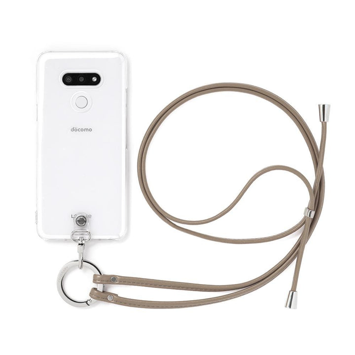 クリアケース 本革 リングショルダーストラップ(金具調整あり)付き 背面ケース Google Pixelシリーズ