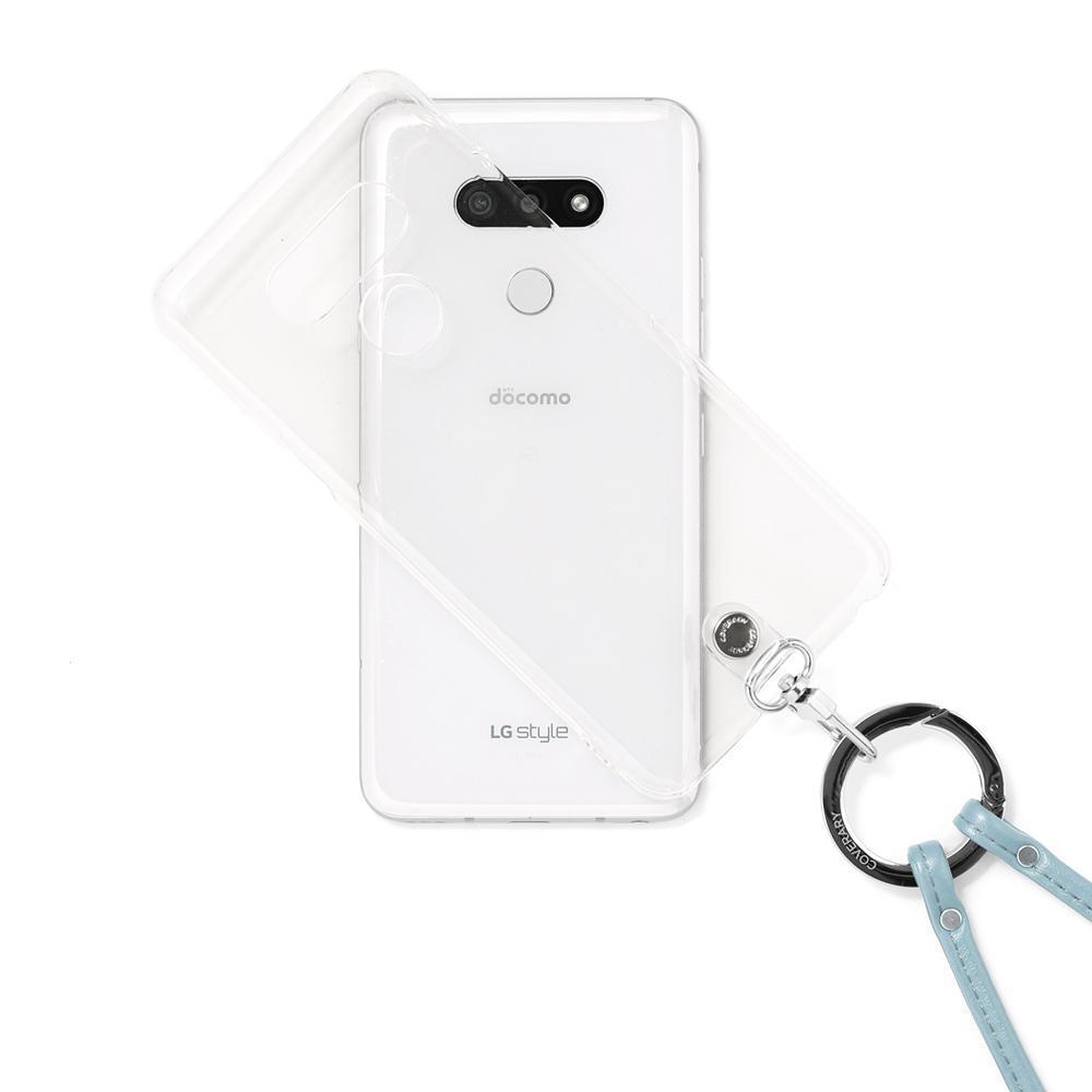 クリアケース 本革 リングショルダーストラップ(金具調整あり)付き 背面ケース Xperiaシリーズ