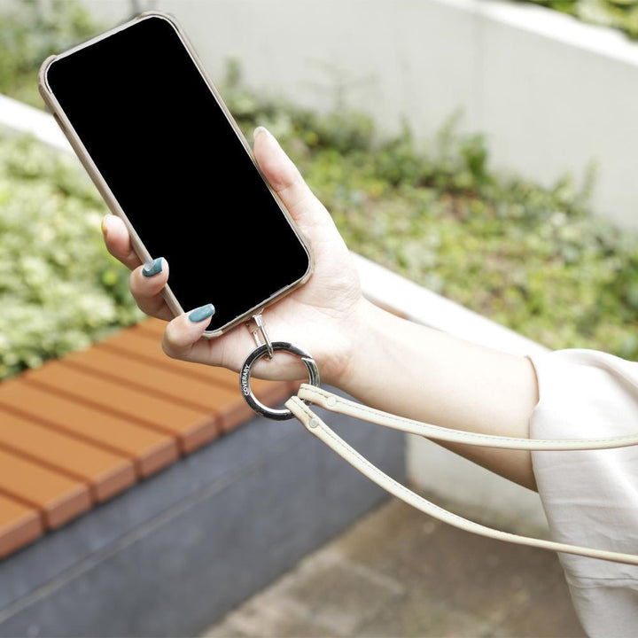 本革 栃木レザー リングショルダーストラップ(金具調整あり)付き 背面ケース iPhoneシリーズ