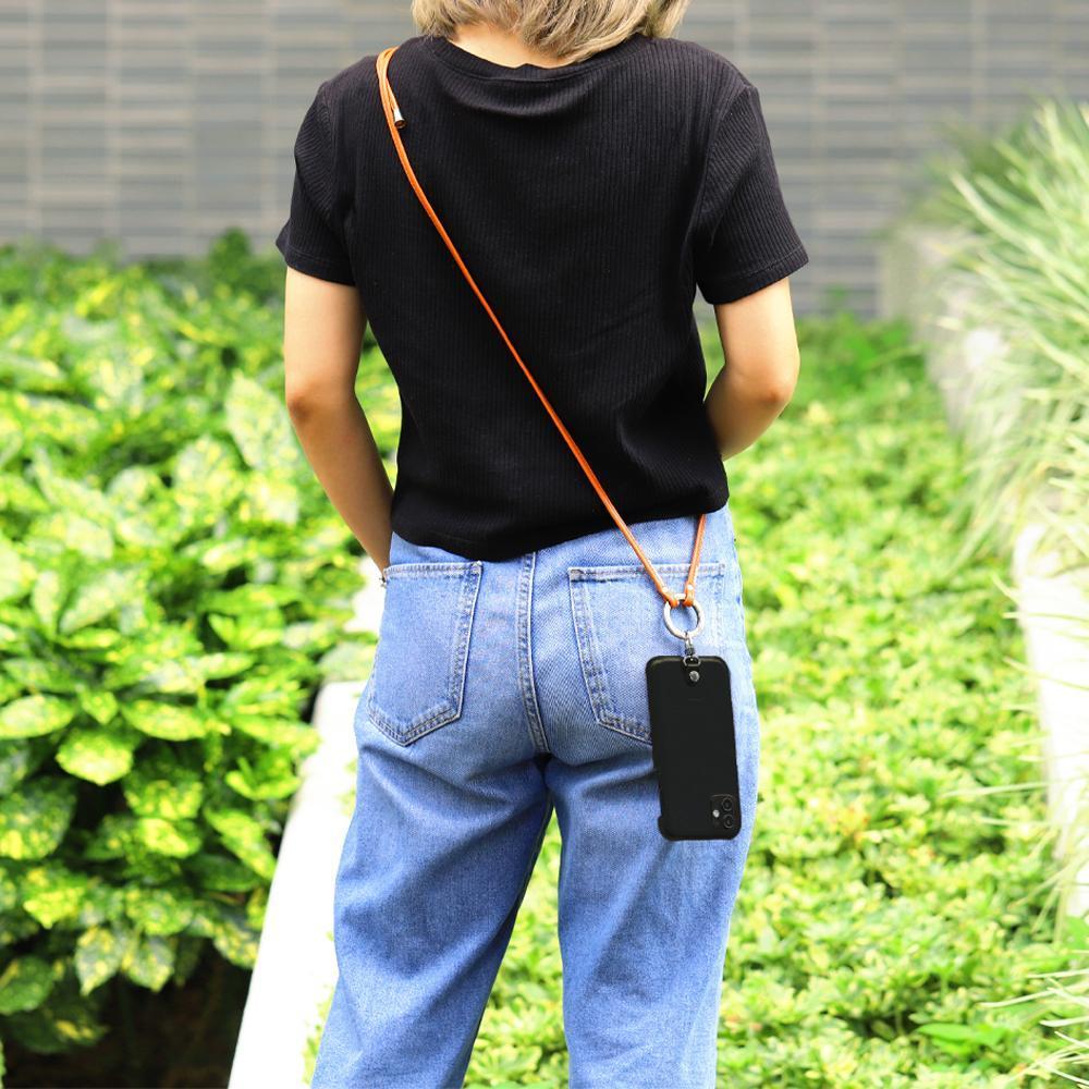 本革 栃木レザー リングショルダーストラップ(金具調整あり)付き 背面ケース Xperiaシリーズ