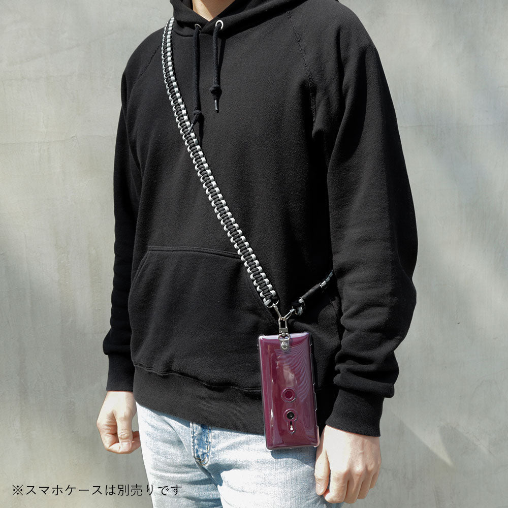 Coque transparente Paracorde unie avec bandoulière Coque arrière pour série iPhone