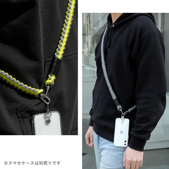 Étui transparent Paracorde uni avec bandoulière et étui arrière