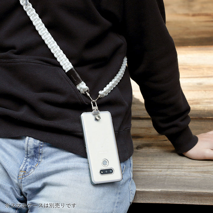 Coque transparente Paracorde unie avec bandoulière Coque arrière pour série iPhone