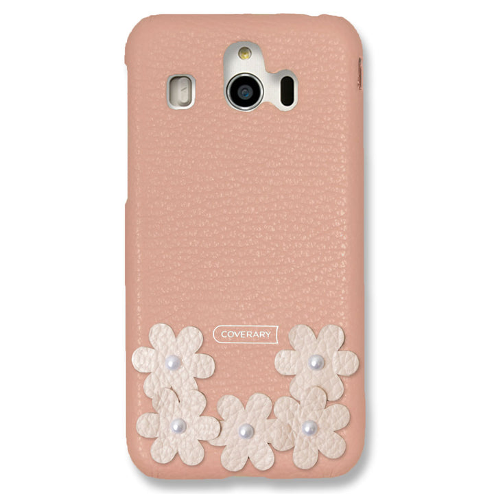 本革 32色 イタリアンシュリンクレザー フラワーデコ 背面ケース フラワーA