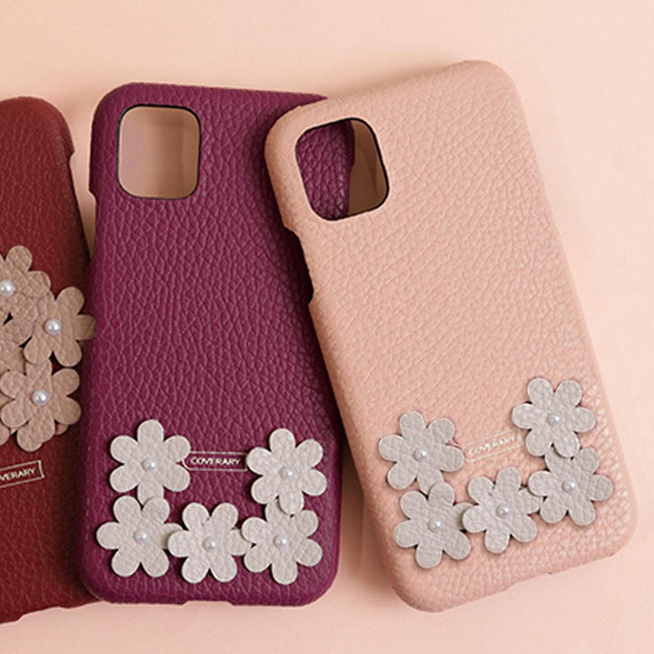 Genuine Leather 32 Colors Italian Shrink Leather Flower Deco Back Case Flower A Google Pixel Series