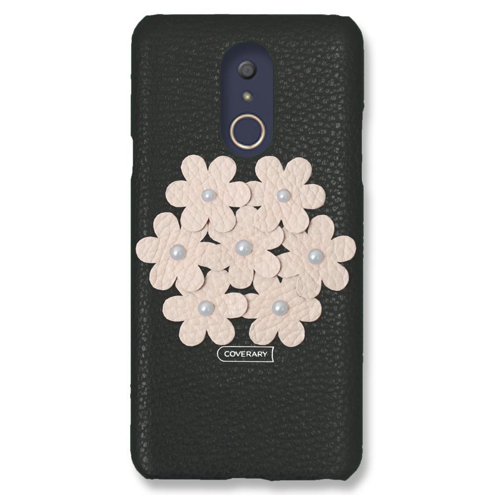 本革 32色 イタリアンシュリンクレザー フラワーデコ背面ケース フラワーB iPhoneシリーズ