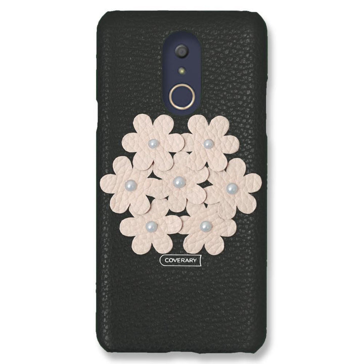 本革 32色 イタリアンシュリンクレザー フラワーデコ背面ケース フラワーB Google Pixelシリーズ