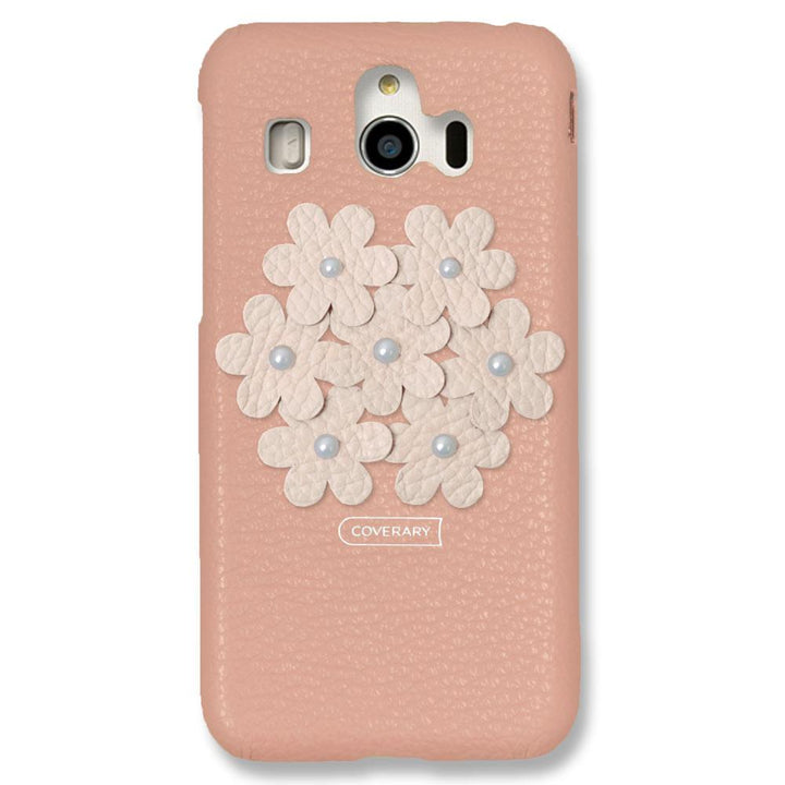 本革 32色 イタリアンシュリンクレザー フラワーデコ背面ケース フラワーB iPhoneシリーズ