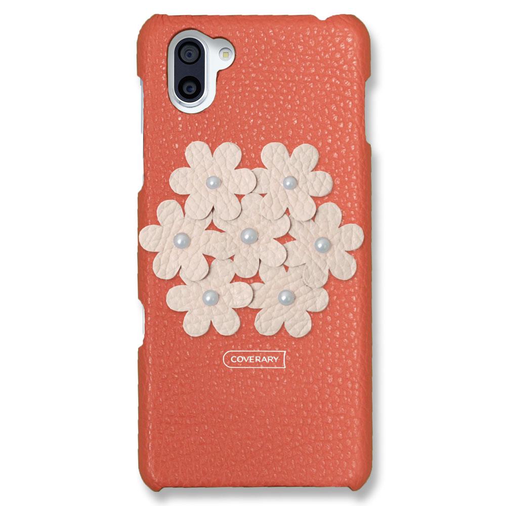 本革 32色 イタリアンシュリンクレザー フラワーデコ背面ケース フラワーB iPhoneシリーズ