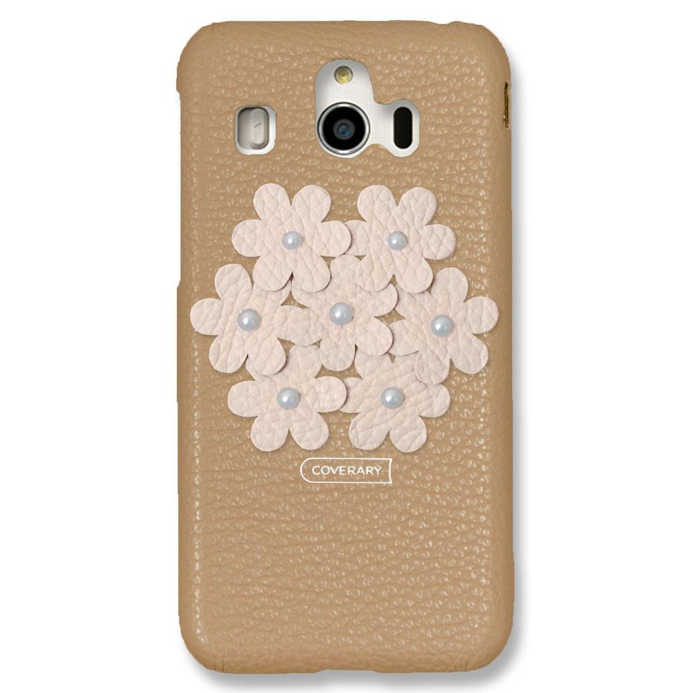 本革 32色 イタリアンシュリンクレザー フラワーデコ背面ケース フラワーB iPhoneシリーズ