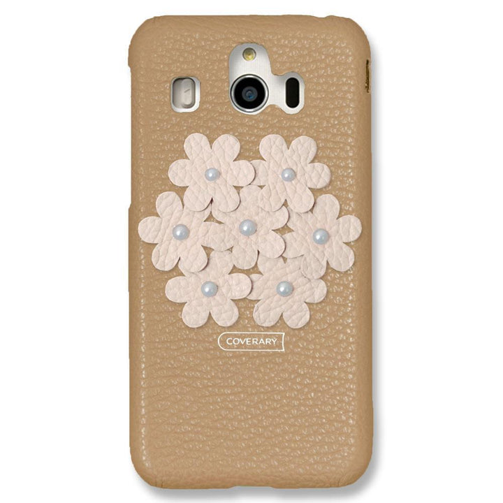 本革 32色 イタリアンシュリンクレザー フラワーデコ背面ケース フラワーB iPhoneシリーズ