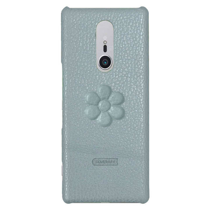 Genuine leather 32 colors Italian shrink leather flower embossing back case