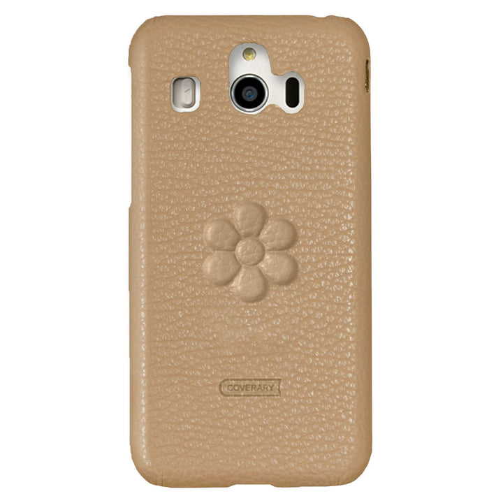 Genuine leather 32 colors Italian shrink leather flower embossing back case