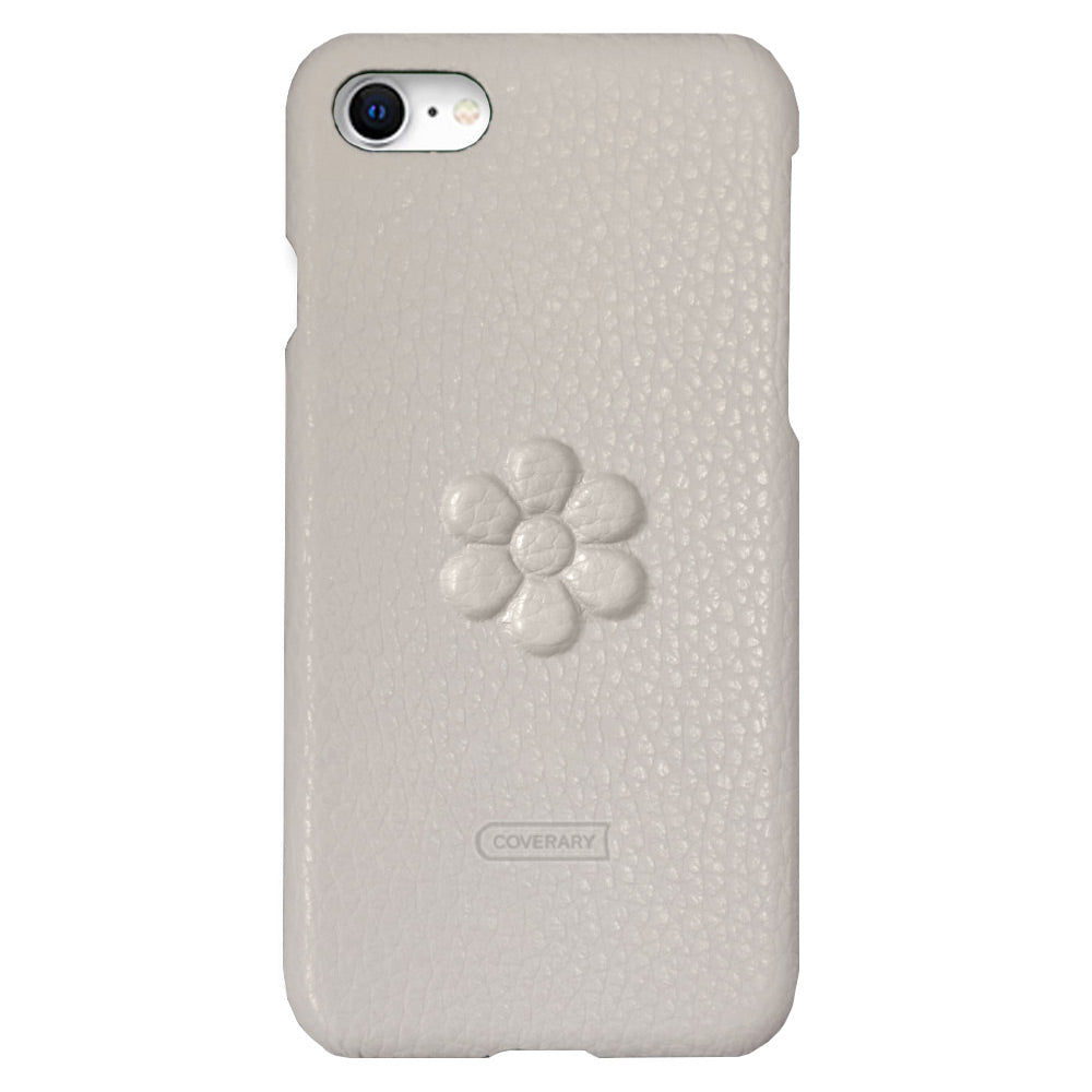 Genuine leather 32 colors Italian shrink leather flower embossing back case