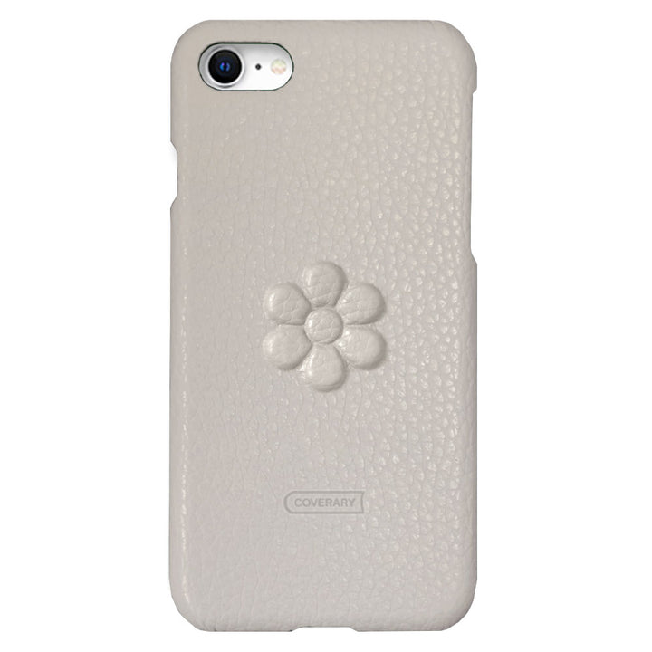 Genuine leather 32 colors Italian shrink leather flower embossing back case