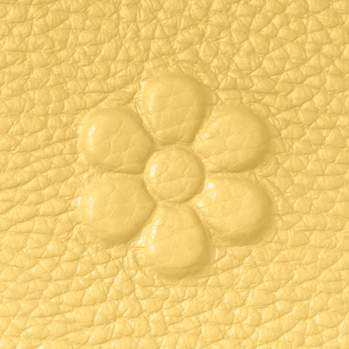 Genuine leather 32 colors Italian shrink leather flower embossing back case