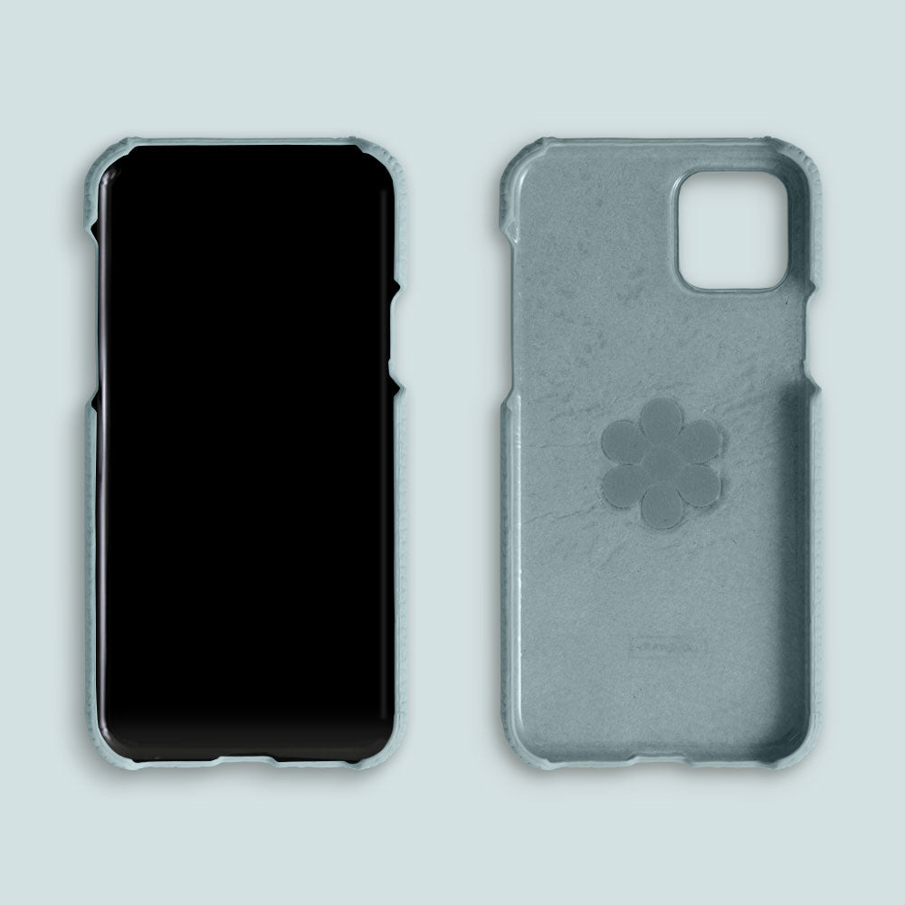 Genuine leather 32 colors Italian shrink leather flower embossing back case