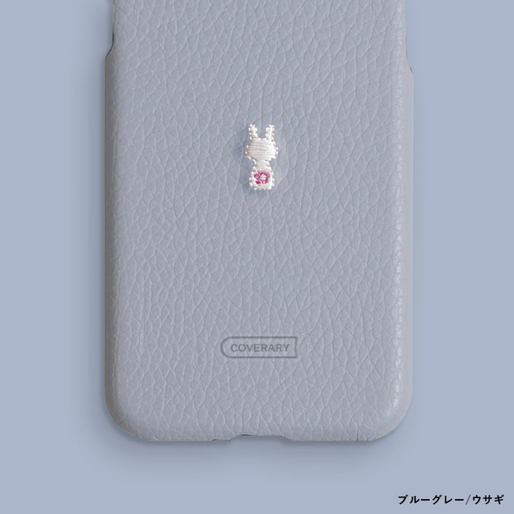 本革 イタリアンシュリンクレザー 刺繍 アニマル 背面ケース