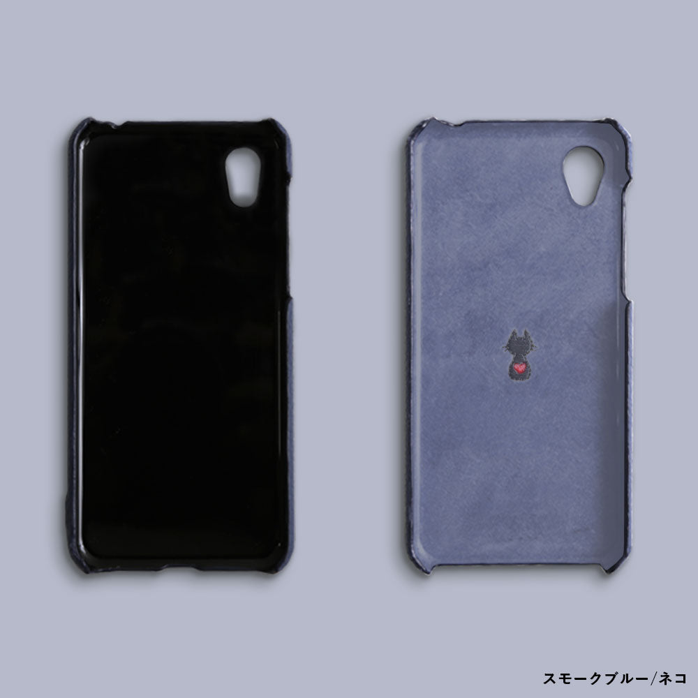 本革 イタリアンシュリンクレザー 刺繍 アニマル 背面ケース