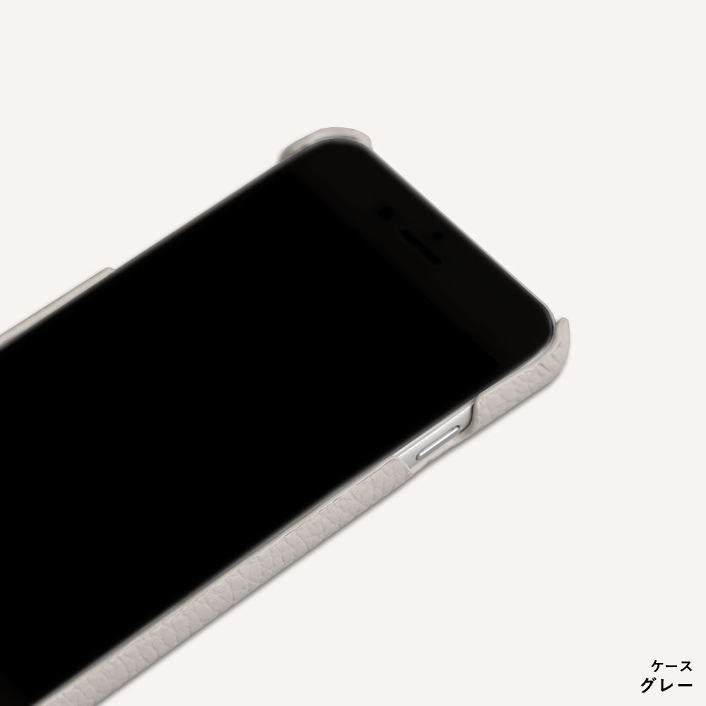 本革 イタリアンシュリンクレザー 刺繍 アニマル ショルダーストラップ付 背面ケース