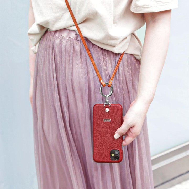 本革 32色 イタリアンシュリンクレザー リングショルダーストラップ(金具調整あり)付き 背面ケース Xperiaシリーズ