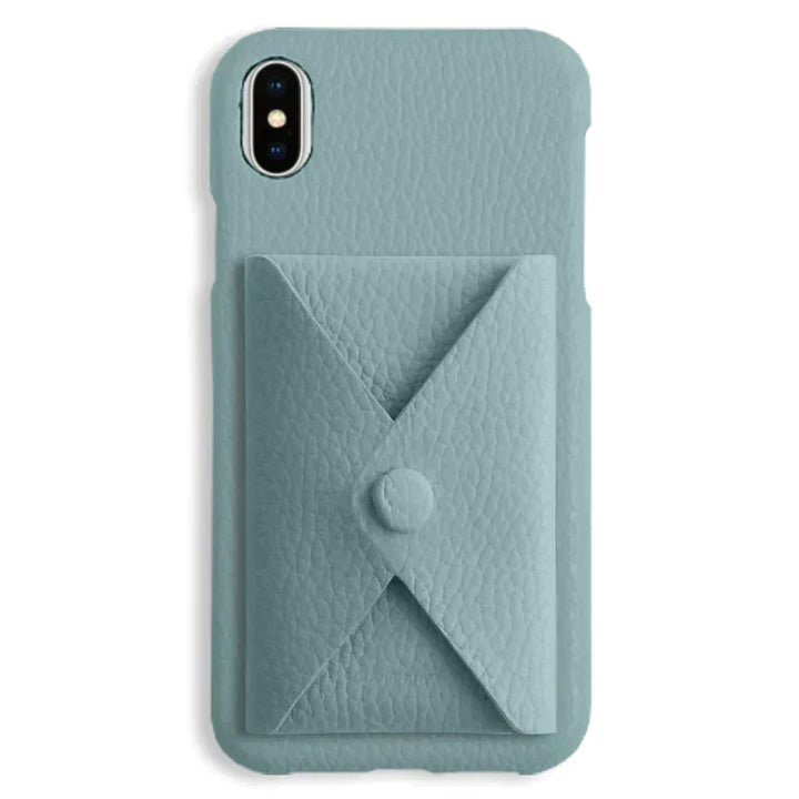 本革 32色 イタリアンシュリンクレザー 蓋ありポケット付き 背面ケース iPhoneシリーズ