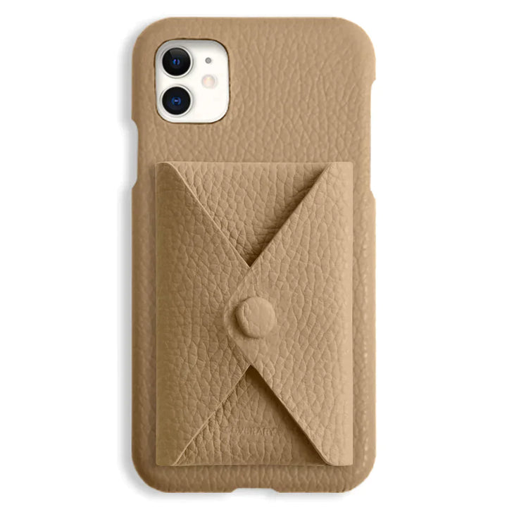 本革 32色 イタリアンシュリンクレザー 蓋ありポケット付き 背面ケース iPhoneシリーズ