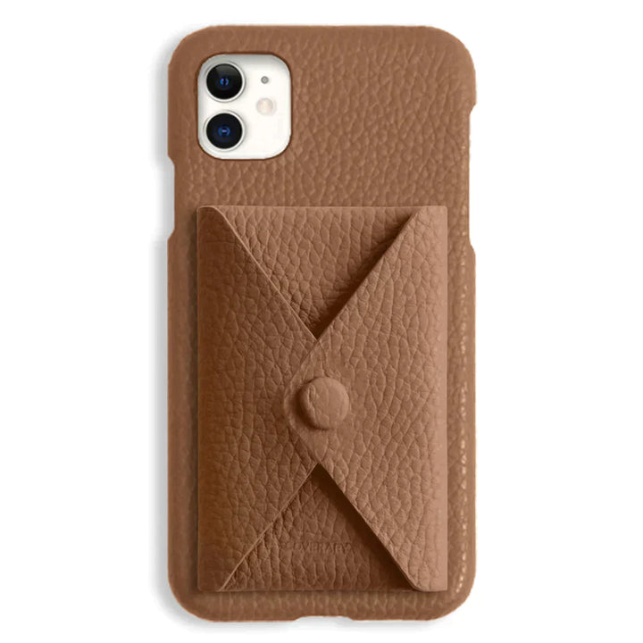 本革 32色 イタリアンシュリンクレザー 蓋ありポケット付き 背面ケース iPhoneシリーズ