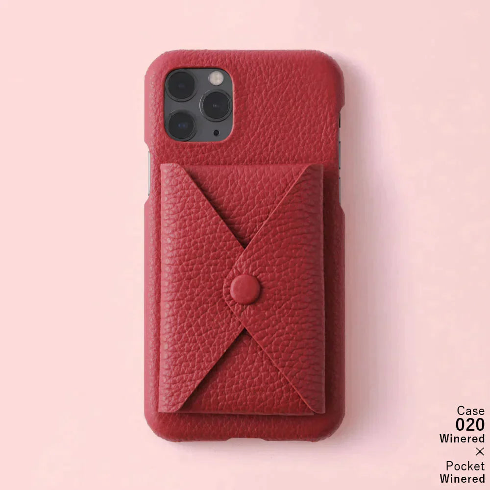 本革 32色 イタリアンシュリンクレザー 蓋ありポケット付き 背面ケース iPhoneシリーズ