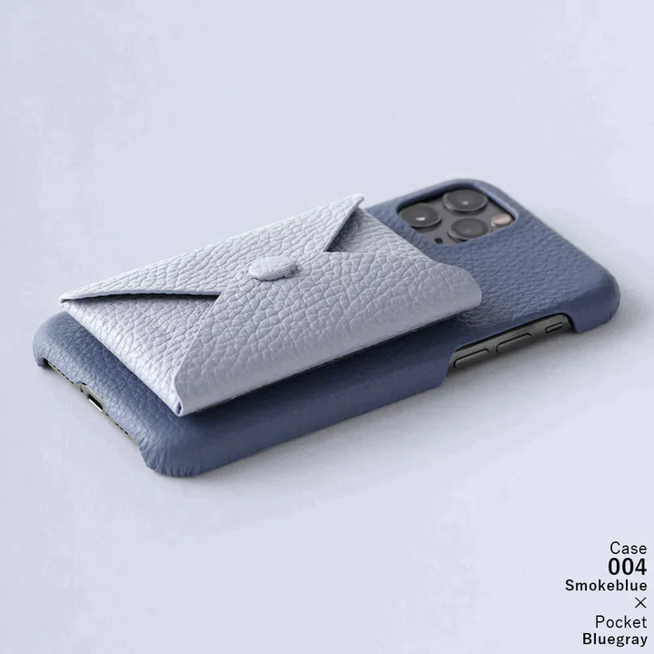 本革 32色 イタリアンシュリンクレザー 蓋ありポケット付き 背面ケース iPhoneシリーズ