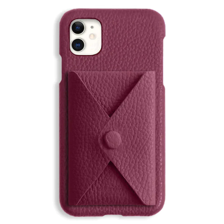 本革 32色 イタリアンシュリンクレザー 蓋ありポケット付き 背面ケース iPhoneシリーズ