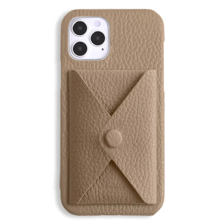 本革 32色 イタリアンシュリンクレザー 蓋ありポケット付き 背面ケース iPhoneシリーズ