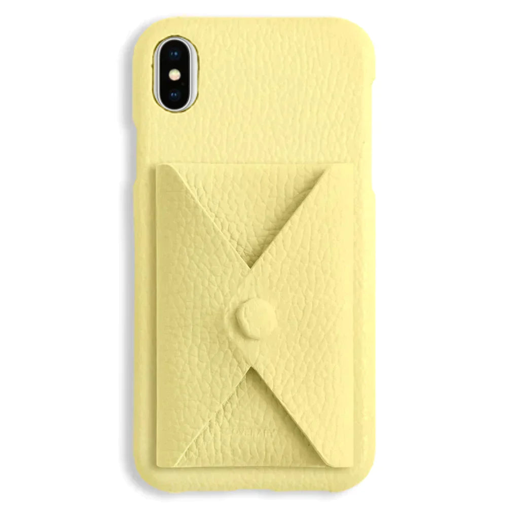 本革 32色 イタリアンシュリンクレザー 蓋ありポケット付き 背面ケース iPhoneシリーズ