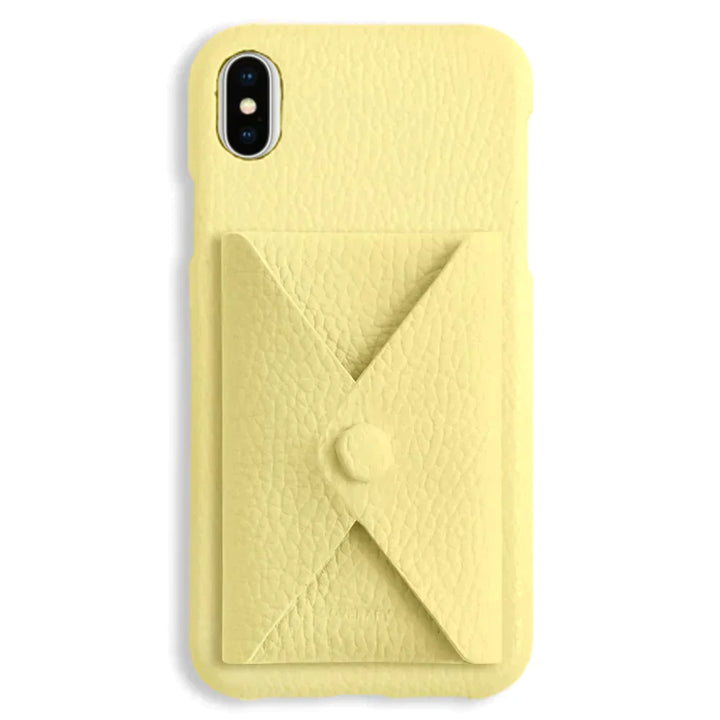 本革 32色 イタリアンシュリンクレザー 蓋ありポケット付き 背面ケース iPhoneシリーズ