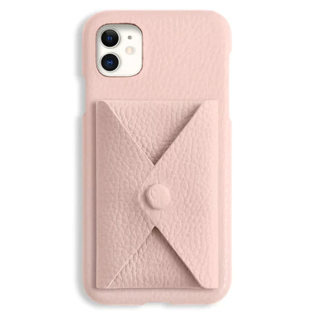 本革 32色 イタリアンシュリンクレザー 蓋ありポケット付き 背面ケース iPhoneシリーズ