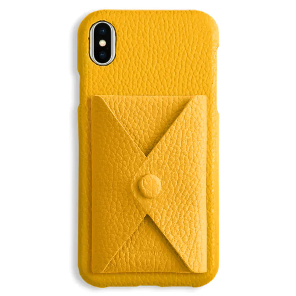 本革 32色 イタリアンシュリンクレザー 蓋ありポケット付き 背面ケース iPhoneシリーズ