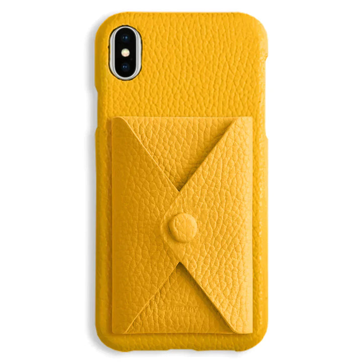 本革 32色 イタリアンシュリンクレザー 蓋ありポケット付き 背面ケース iPhoneシリーズ