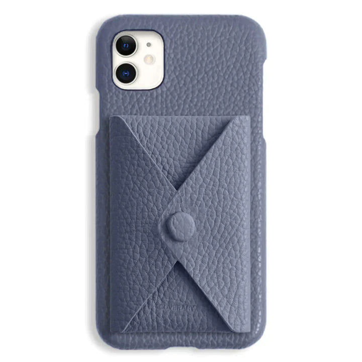 本革 32色 イタリアンシュリンクレザー 蓋ありポケット付き 背面ケース iPhoneシリーズ