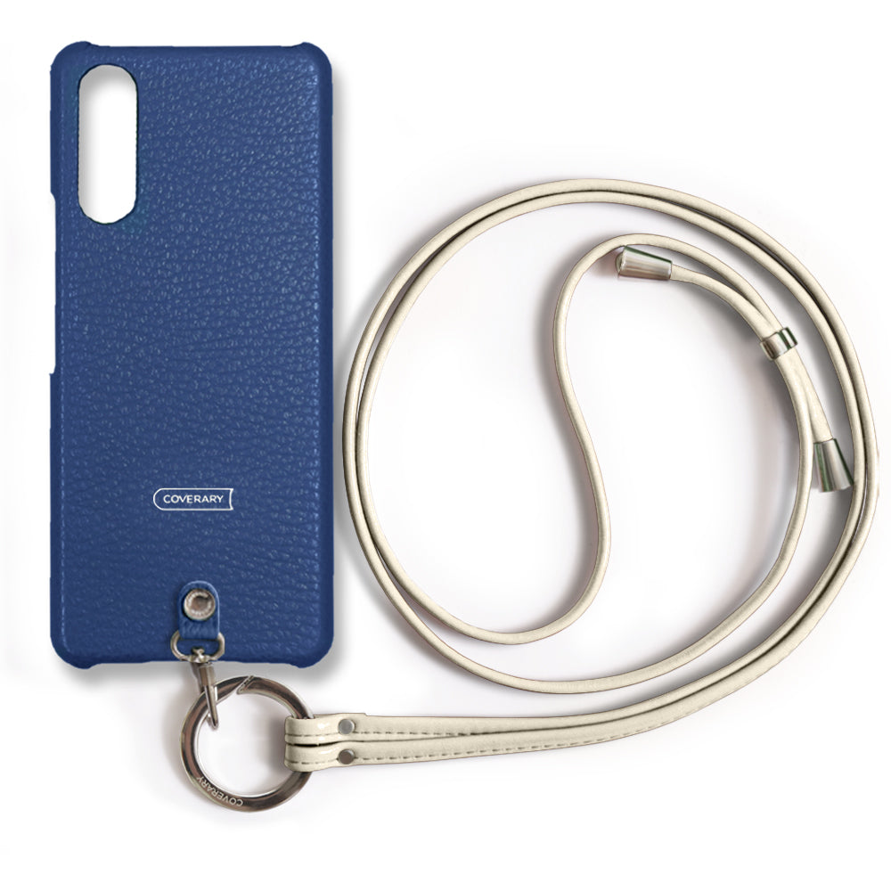 本革 32色 イタリアンシュリンクレザー リングショルダーストラップ(金具調整あり)付き 背面ケース Xperiaシリーズ