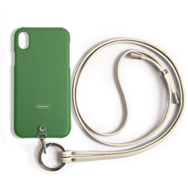 本革 32色 イタリアンシュリンクレザー リングショルダーストラップ(金具調整あり)付き 背面ケース iPhoneシリーズ