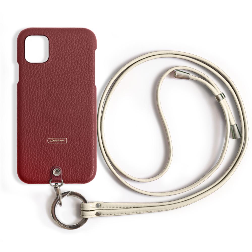 本革 32色 イタリアンシュリンクレザー リングショルダーストラップ(金具調整あり)付き 背面ケース iPhoneシリーズ