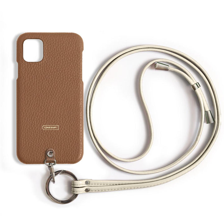 本革 32色 イタリアンシュリンクレザー リングショルダーストラップ(金具調整あり)付き 背面ケース iPhoneシリーズ