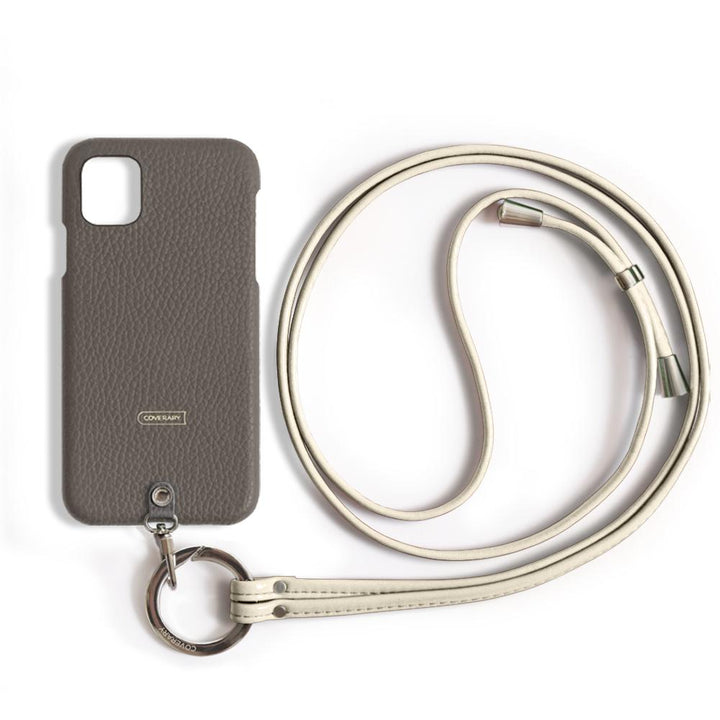 本革 32色 イタリアンシュリンクレザー リングショルダーストラップ(金具調整あり)付き 背面ケース iPhoneシリーズ