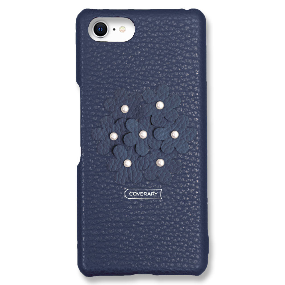 本革 32色 イタリアンシュリンクレザー あじさい フラワーデコ 背面ケース AQUOSシリーズ