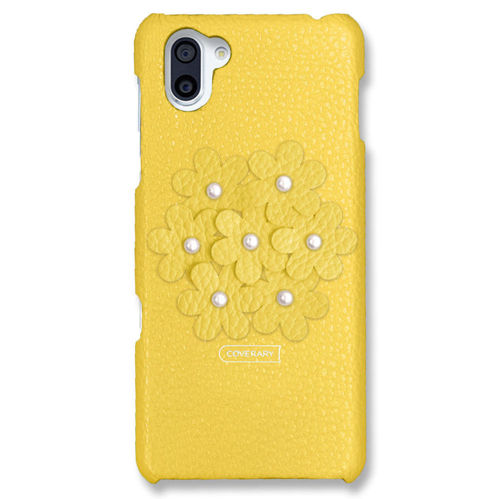 本革 32色 イタリアンシュリンクレザー あじさい フラワーデコ 背面ケース iPhoneシリーズ